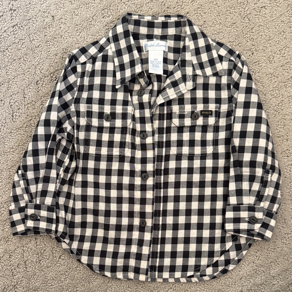 Ralph Lauren Kids Black and White Checkered Shirt